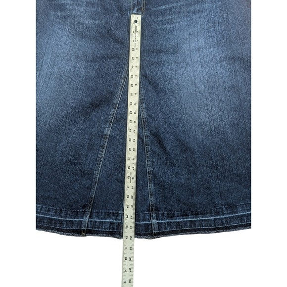 French Cuff Women Blue Denim Skirt Sz 24W - Picture 5 of 10